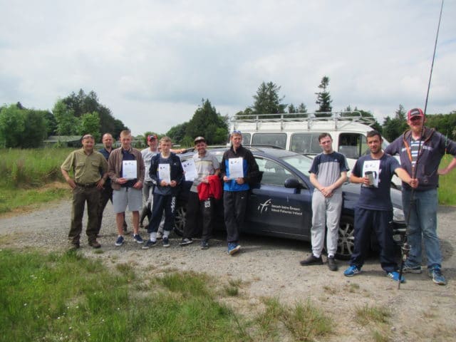 Members of the Kilinarden Angling Initiative receiving their Introduction to Angling certificates