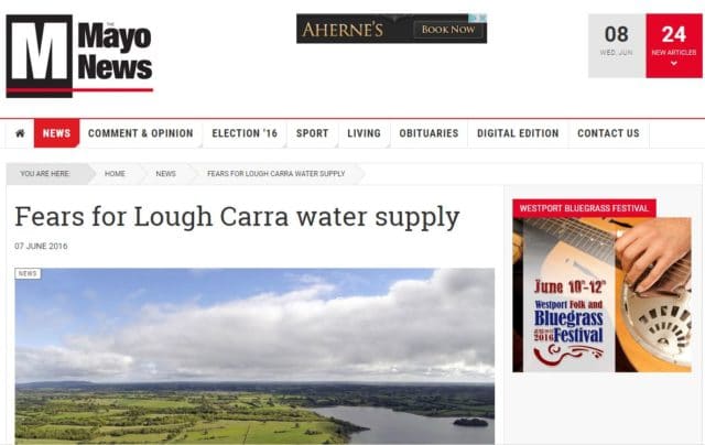 Fears for Lough Carra water supply