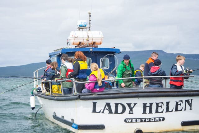 A group of Junior Anglers on board the Lady Helen taking part in the recent Daniel Peacock Memorial / National Junior Competition