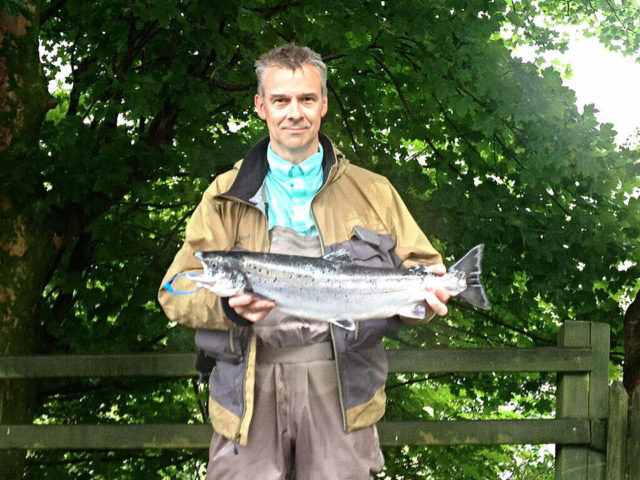 Andrew Beattie with a nice 6lbs grilse from the Erriff, July 2016
