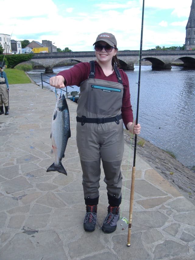 Bronagh Murphy salmon fishing on the Moy