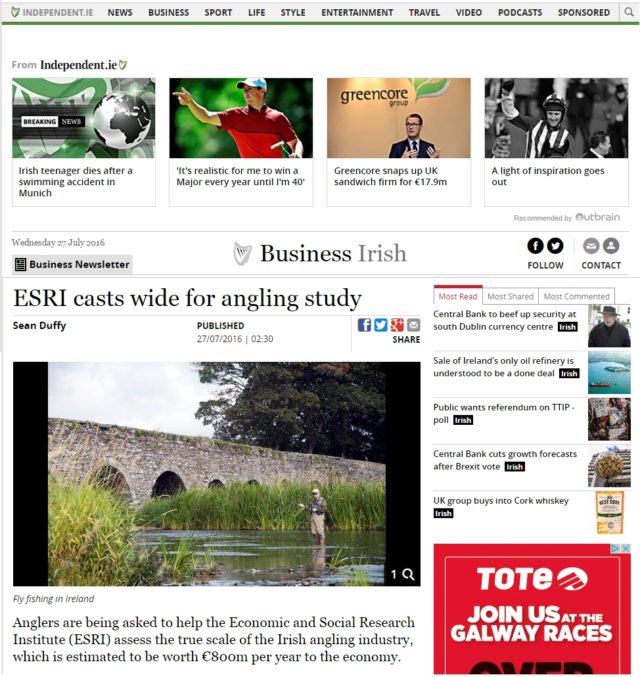 ESRI casts wide for angling study, Irish Independent