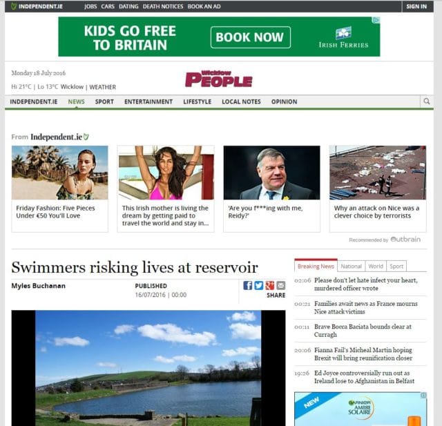 Swimmers risking lives at reservoir