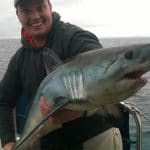 David Edwards – Jacob Larson with our first Porbeagle