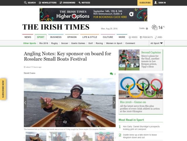 Angling Notes: Key sponsor on board for Rosslare Small Boats Festival