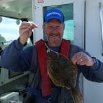 John Belger with Flounder at Rosslare Small Fishing Festival
