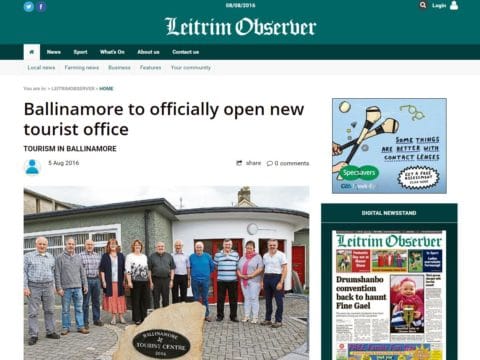 Ballinamore to officially open new tourist office, Leitrim Observer