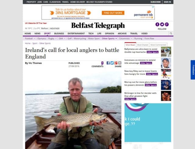 Ireland's call for local anglers to battle England