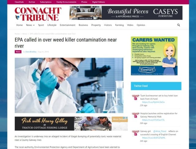 EPA called in over weed killer contamination near river