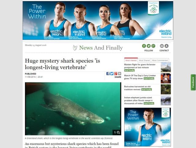 Huge mystery shark species 'is longest-living vertebrate'