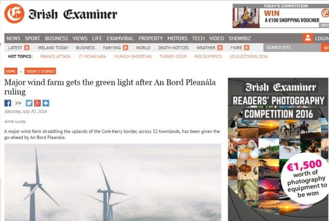 Major wind farm gets the green light after An Bord Pleanála ruling