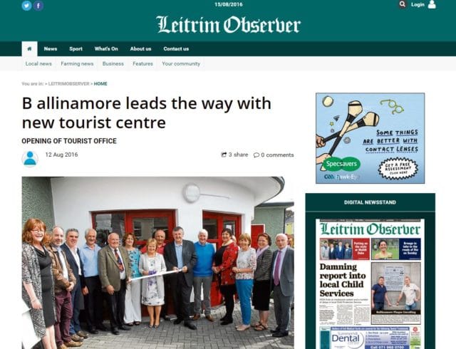 B allinamore leads the way with new tourist centre