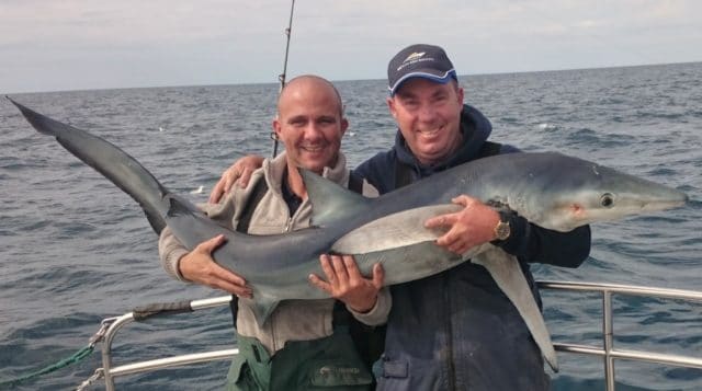 Alan Ball and Kit with another shark