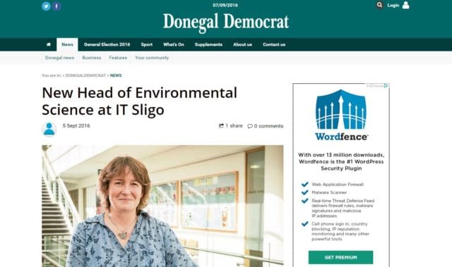 New Head of Environmental Science at IT Sligo, Donegal Democrat