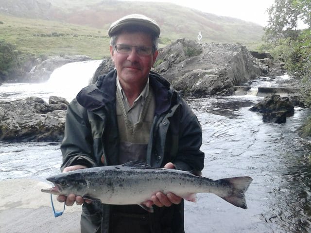 Peter Unsworth with his fresh 4.6lbs grilse