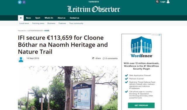 IFI secure €113,659 for Cloone Bóthar na Naomh Heritage and Nature Trail IFI secure €113,659 for Cloone Bóthar na Naomh Heritage and Nature Trail