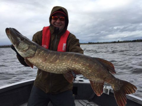 100cm plus pike caught with Pierre
