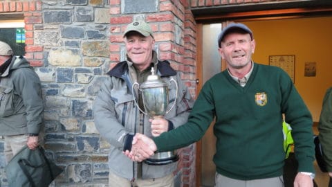 Noel Shiels, Leinster Secretary (right) presenting the winner Keith Flemming with his trophy