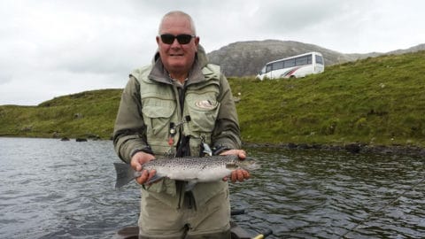 Padraic Fahy with the best Lough Inagh sea trout of 2016, a beautiful fish of approx. 5lbs