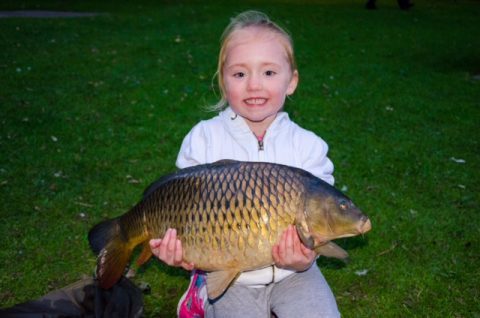 OCTOBER - 4 year old Amy Kennedy is our 'Catch of the Week' winner with her 12lb 12oz carp