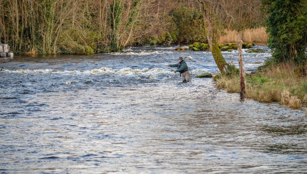 Gareth Mc Ateer in action on the Mill Pool on New Years Day 2017