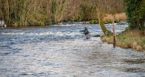 Gareth Mc Ateer in action on the Mill Pool on New Years Day 2017