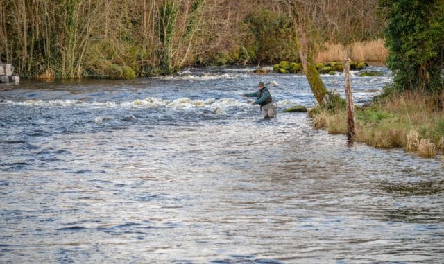 Gareth Mc Ateer in action on the Mill Pool on New Years Day 2017