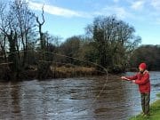 Norman practicing his casting on the Blackwater