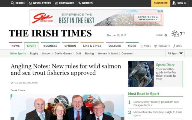 Angling Notes: New rules for wild salmon and sea trout fisheries approved