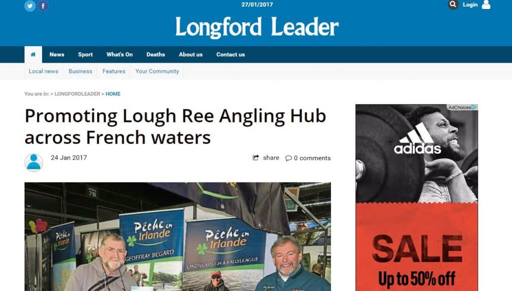 Promoting Lough Ree Angling Hub across French waters