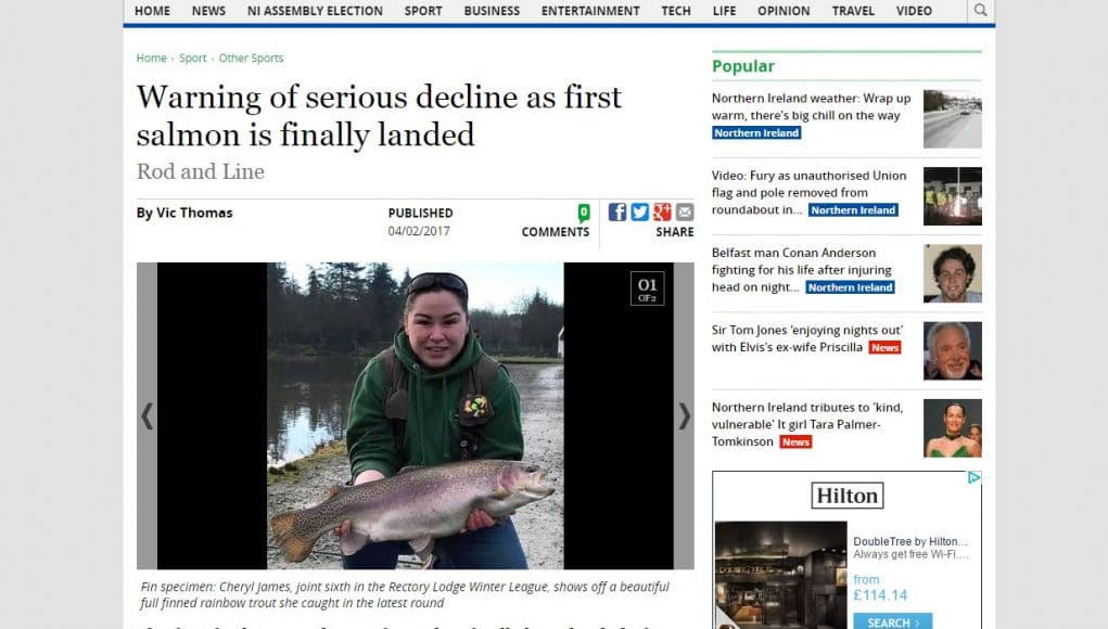 Belfast Telegraph 040216 Warning of serious decline as first salmon is finally landed