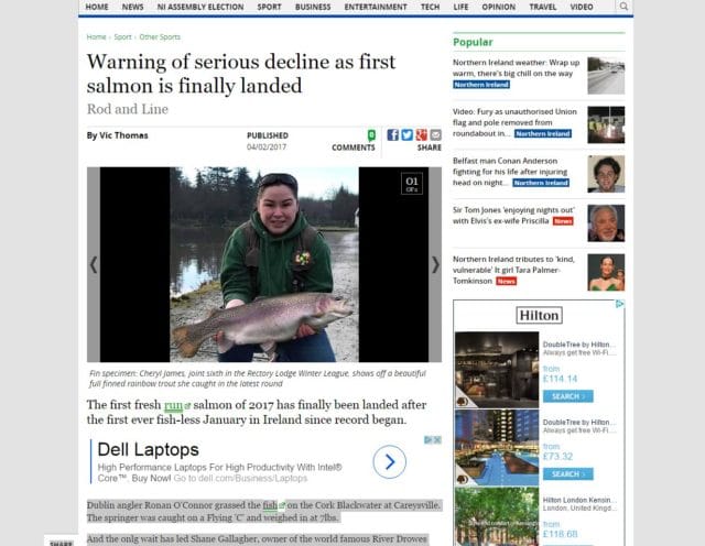 Warning of serious decline as first salmon is finally landed