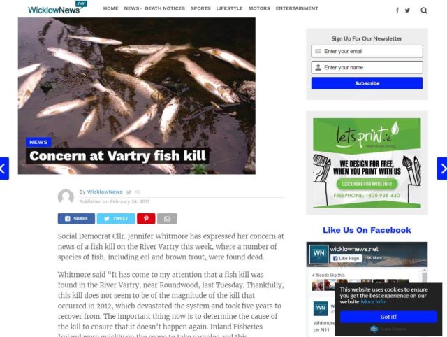 Concern at Vartry fish kill