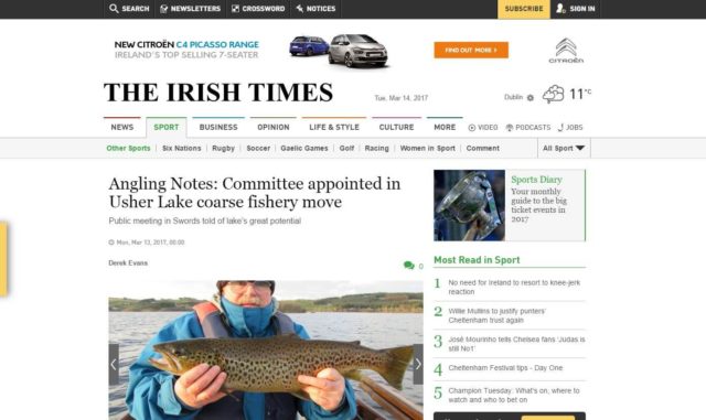 Angling Notes: Committee appointed in Usher Lake coarse fishery move