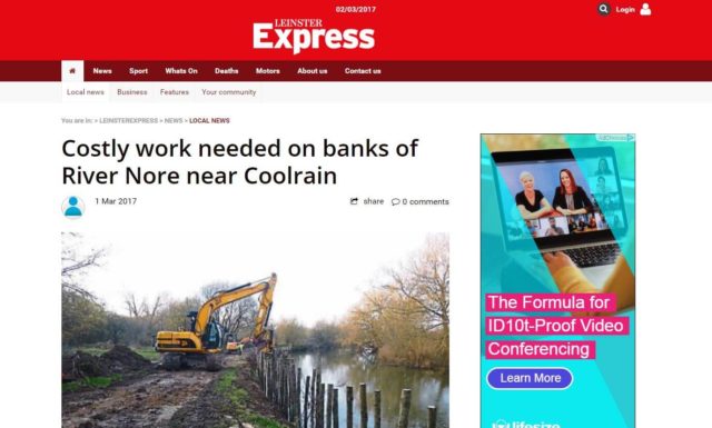 Costly work needed on banks of River Nore near Coolrain