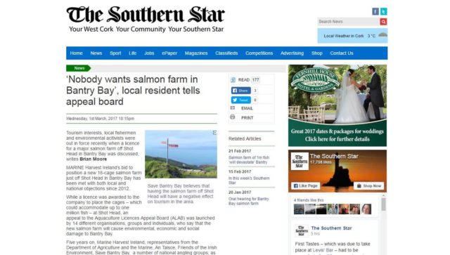 ‘Nobody wants salmon farm in Bantry Bay’, local resident tells appeal board