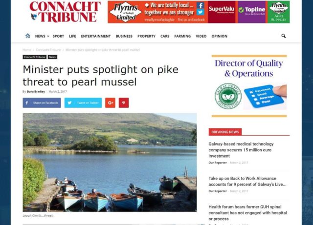 Minister puts spotlight on pike threat to pearl mussel