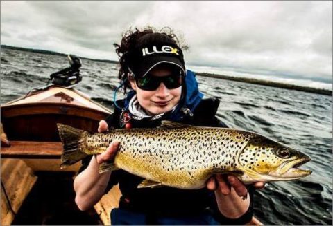 Gina Tanczos, Hungary with one of her trout on Sheelin, March 19th 2017