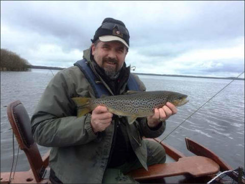 Enrico Fantasia, Dublin with his 45cm trout, March 4th (www.loughsheelinguidingservices.com)