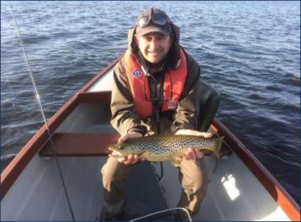 Cal Healy, Cork fishing with Lough Sheelin Guiding with his 47 cm trout