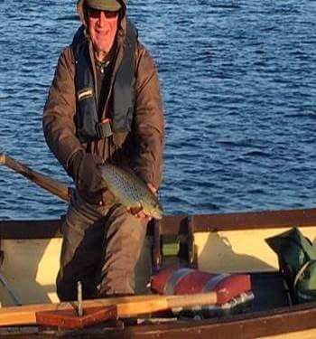 Andrew Brown, Dublin with his 3.5  lb trout using a Claret Dabbler