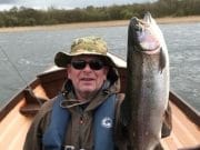 Lots of action on Lough Lene lately Gary Carlon and his 7lbs 10oz Lene rainbow on fly