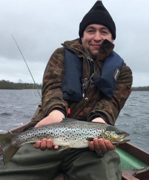 Happiness is a Sheelin trout – Anthony Rochford on his first trip on Lough Sheelin caught this 2 ½ lb beauty fishing a drift from The Long Rock