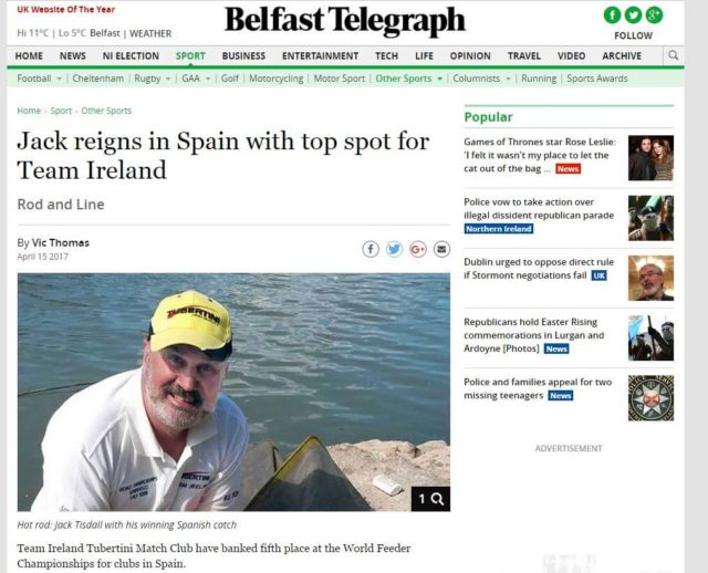 Jack reigns in Spain with top spot for Team Ireland