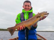 Mask produces fish to buzzer and olives in cooler conditions 14 year old Eliot Thievenaz with the catch of a young lifetime - a fine trout of approx. 8lbs from Lough Mask while fishing with Philip Comber. The magnificent fish was sportingly released again. Well done Eliot!