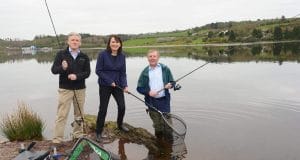 Sean Long, Director of the South Western River Basin District, Inland Fisheries Ireland, Suzanne Campion, Head of Business Development, Inland Fisheries Ireland and Michael Creed TD, Minister for Agriculture, Food and the Marine, Cork North West. The World Youth Angling Championships will take place in Coachford in August 2017. Pic John Sheehan