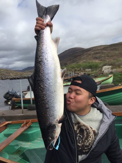  Mr. Jove Panlilio from the Philippines caught a cracker of a 13 lbs. Salmon on the troll