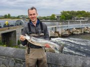 Improved spring fishing in Galway as conditions favour flyfishing Leo Casey with his 9lbs salmon caught on fly in Galway, 23 April 2017