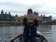 Good hatches of olives on Corrib, trout slow to react Angler poses with big trout