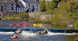 Competitors in action at the Canoeing Ireland Club Championships.